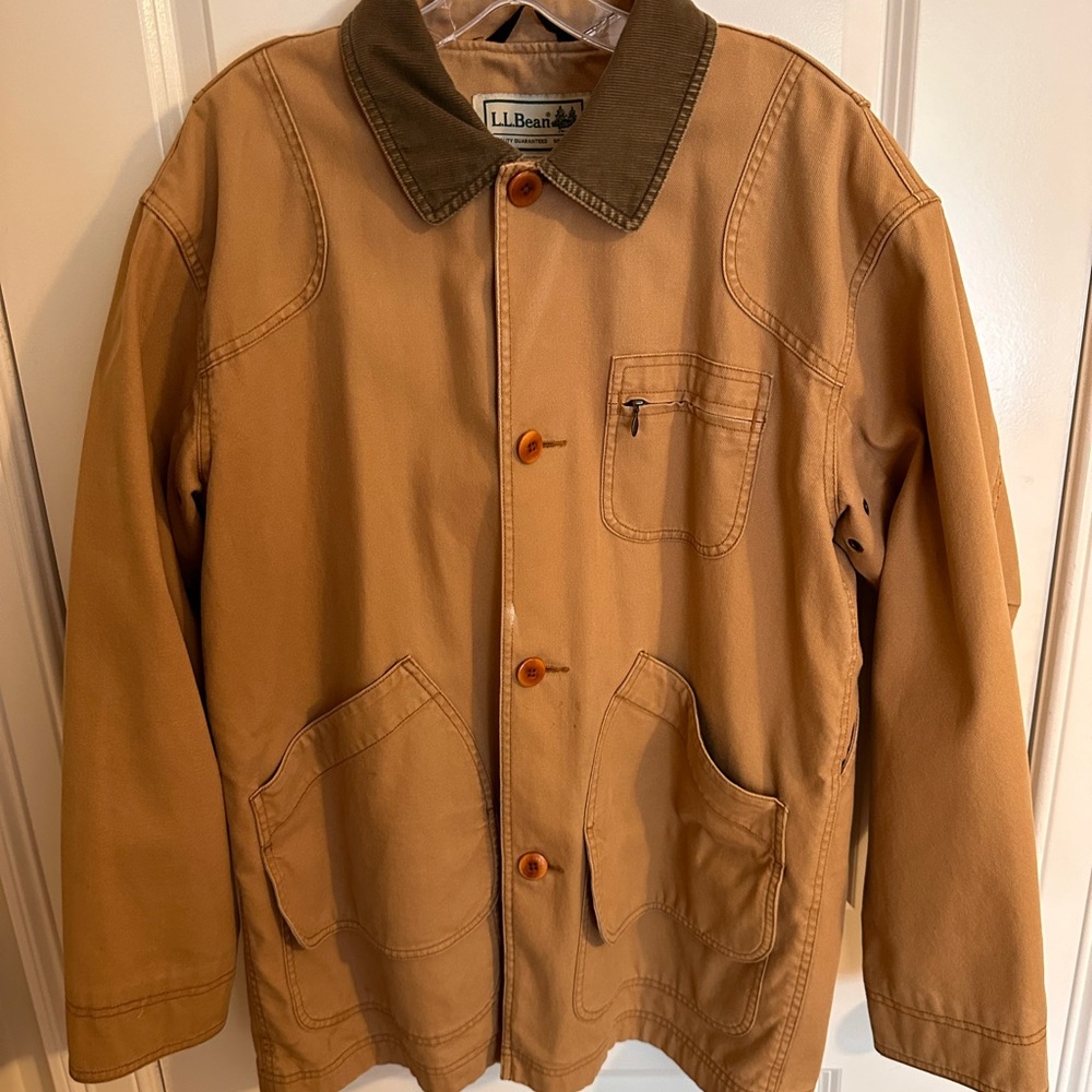 LL Bean Chore Coat - Medium - Tan - Corduroy Collar